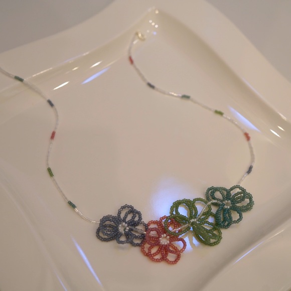 Handmade beaded necklace, Japanese seed beads - Picture 1 of 12